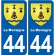 44 La Montagne blason  ville autocollant plaque stickers