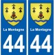 44 La Montagne blason  ville autocollant plaque stickers