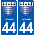 44 Turballe escudo de armas de la ciudad de etiqueta, placa de la etiqueta engomada