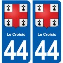44 Le Croisic escudo de armas de la ciudad de etiqueta, placa de la etiqueta engomada