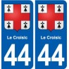 44 Le Croisic blason  ville autocollant plaque stickers