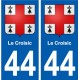 44 Le Croisic blason  ville autocollant plaque stickers