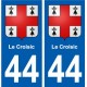 44 Le Croisic blason  ville autocollant plaque stickers