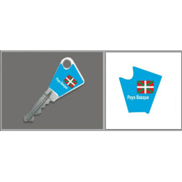 Sticker Clé Pays Basque drapeau adhésif autocollant