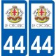 44 Le Croisic logo ville autocollant plaque stickers