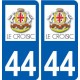 44 Le Croisic logo ville autocollant plaque stickers
