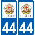 44 Le Croisic logotipo de la ciudad de etiqueta, placa de la etiqueta engomada