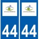 44 Le Loroux-Bottereau logo ville autocollant plaque stickers