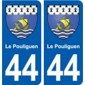 44 Le Pouliguen coat of arms, city sticker, plate sticker
