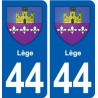 44 Lège blason  ville autocollant plaque stickers