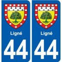 44 Ligné blason  ville autocollant plaque stickers
