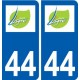 44 Ligné logo ville autocollant plaque stickers
