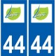 44 Ligné logo ville autocollant plaque stickers