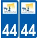 44 Machecoul logo ville autocollant plaque stickers