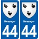 44 Mésanger blason ville autocollant plaque stickers