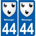 44 Mésanger blason ville autocollant plaque stickers