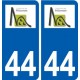 44 Mésanger logo ville autocollant plaque stickers