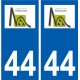 44 Mésanger logo ville autocollant plaque stickers