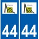 44 Mésanger logo ville autocollant plaque stickers