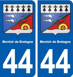 Commune 44 Montoir de Bretagne 2 Stickers autocollant plaque immatriculation