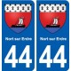 44 Nort-sur-Erdre blason ville autocollant plaque stickers