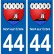 44 Nort-sur-Erdre blason ville autocollant plaque stickers