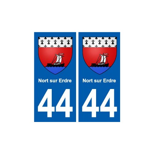 44 Nort-sur-Erdre blason ville autocollant plaque stickers