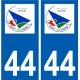 44 Nort-sur-Erdre logo ville autocollant plaque stickers