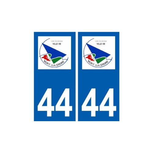 44 Nort-sur-Erdre logo ville autocollant plaque stickers