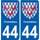 44 Pontchâteau blason ville autocollant plaque stickers