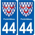44 Pontchâteau blason ville autocollant plaque stickers