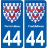 44 Pontchâteau blason ville autocollant plaque stickers