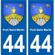44 Pont-Saint-Martin blason ville autocollant plaque stickers