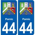 44 Pornic blason ville autocollant plaque stickers