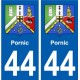 44 Pornic blason ville autocollant plaque stickers
