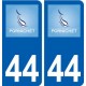 44 Pornichet logo ville autocollant plaque stickers
