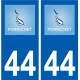 44 Pornichet logo ville autocollant plaque stickers
