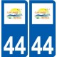 44 Saint-André-des-Eaux logo ville autocollant plaque stickers