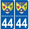 44 Saint-Brevin-les-Pins, coat of arms, city sticker, plate sticker