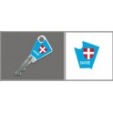 Sticker Clé Savoie croix adhésif autocollant