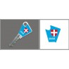 Sticker Clé Savoie croix adhésif autocollant