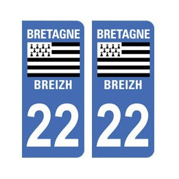 22 Côtes d'Armor autocollant plaque