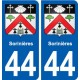 44 Sorinières blason ville autocollant plaque stickers