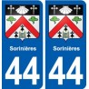 44 Sorinières blason ville autocollant plaque stickers