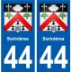 44 Sorinières blason ville autocollant plaque stickers