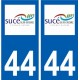 44 Sucé-sur-Erdre logo ville autocollant plaque stickers