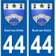 44 Sucé-sur-Erdre blason ville autocollant plaque stickers