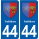 44 Treillières blason ville autocollant plaque stickers