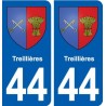 44 Treillières blason ville autocollant plaque stickers