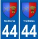 44 Treillières blason ville autocollant plaque stickers